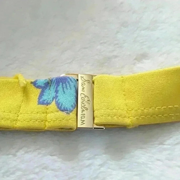 SAM EDELMAN Ruffle Front Swimsuit in Yellow Floral S - Picture 7 of 15
